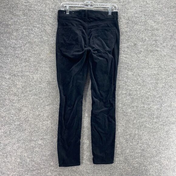 Loft Pants Women 27 Plus Black Mid Rise Corduroy Curvy Skinny Flat Front Chino - Picture 2 of 11